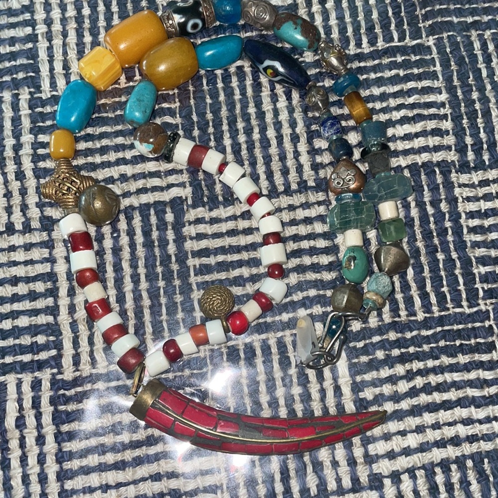 ❣️Artist Made Ancient Trade Beads Amber Mal Lokia, Early Trade Glass New W Tags